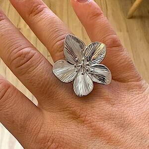 Vintage Silver Statement Flower Ring